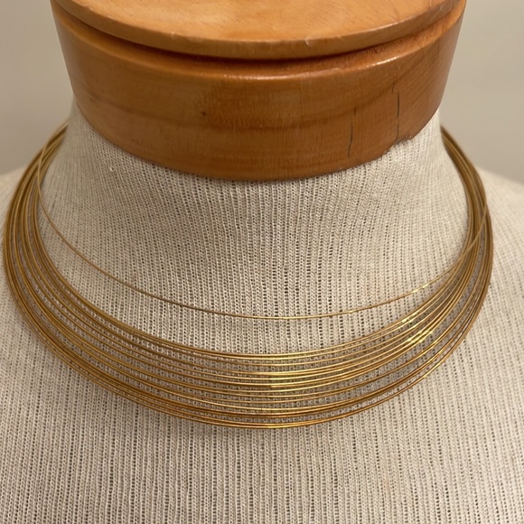Vintage Multiple Gold-tone wire Collar Necklace - Picture 11 of 15